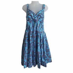 Calvin Klein Blue/White Polka Dot Dress Sz 8